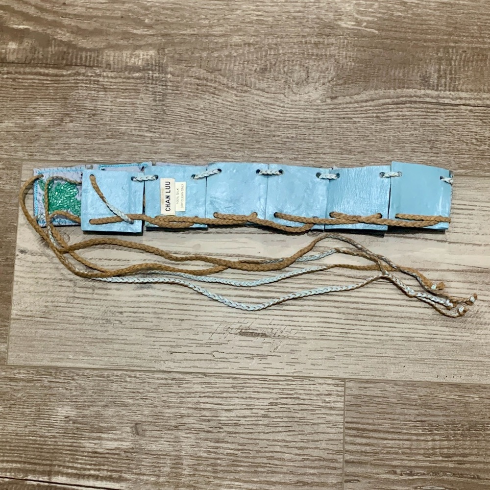 Chan Luu Floral Beaded Belt - Lt Blue - Picture 3 of 11